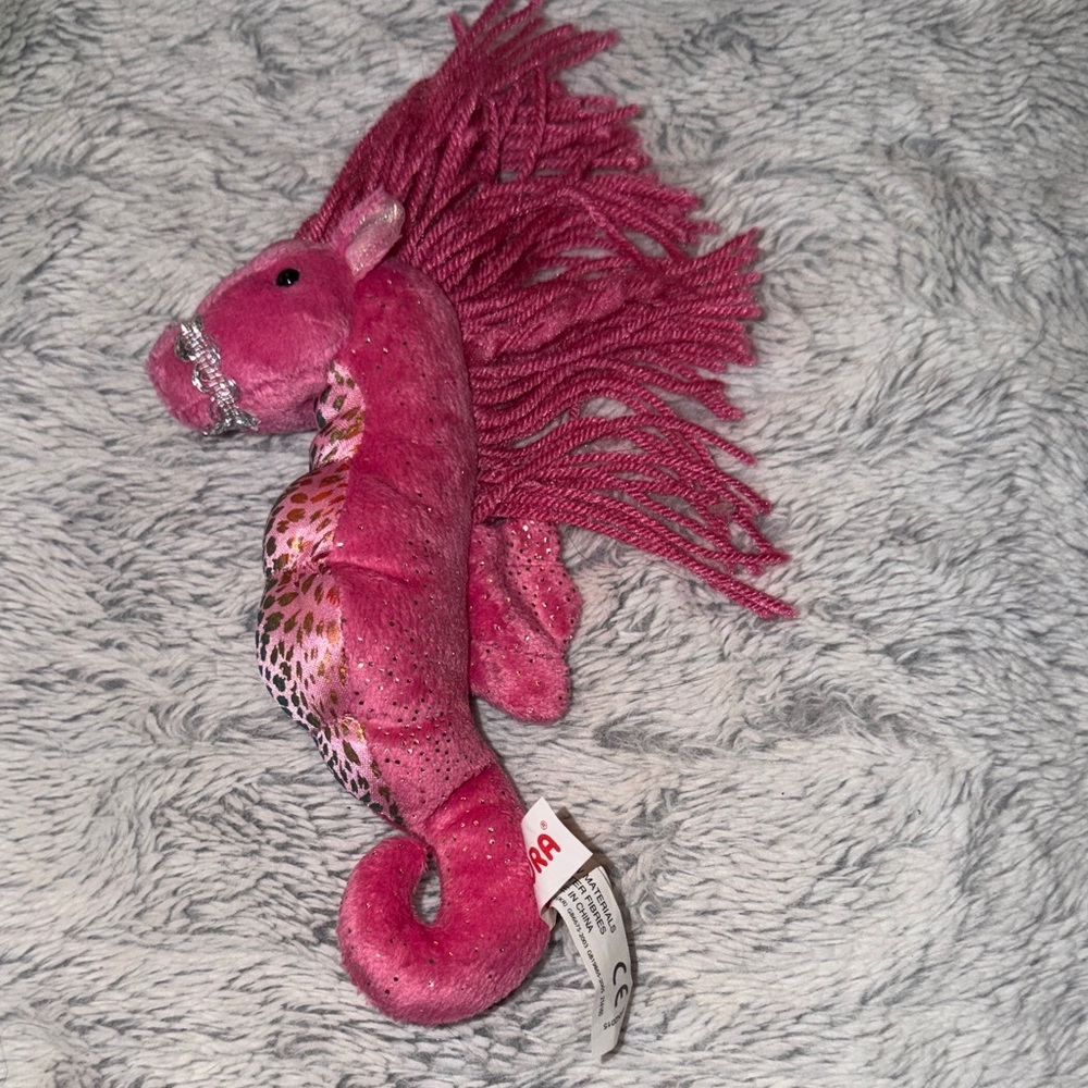 Aurora Pink Plush Seahorse Small‎ Beanie NWOT
